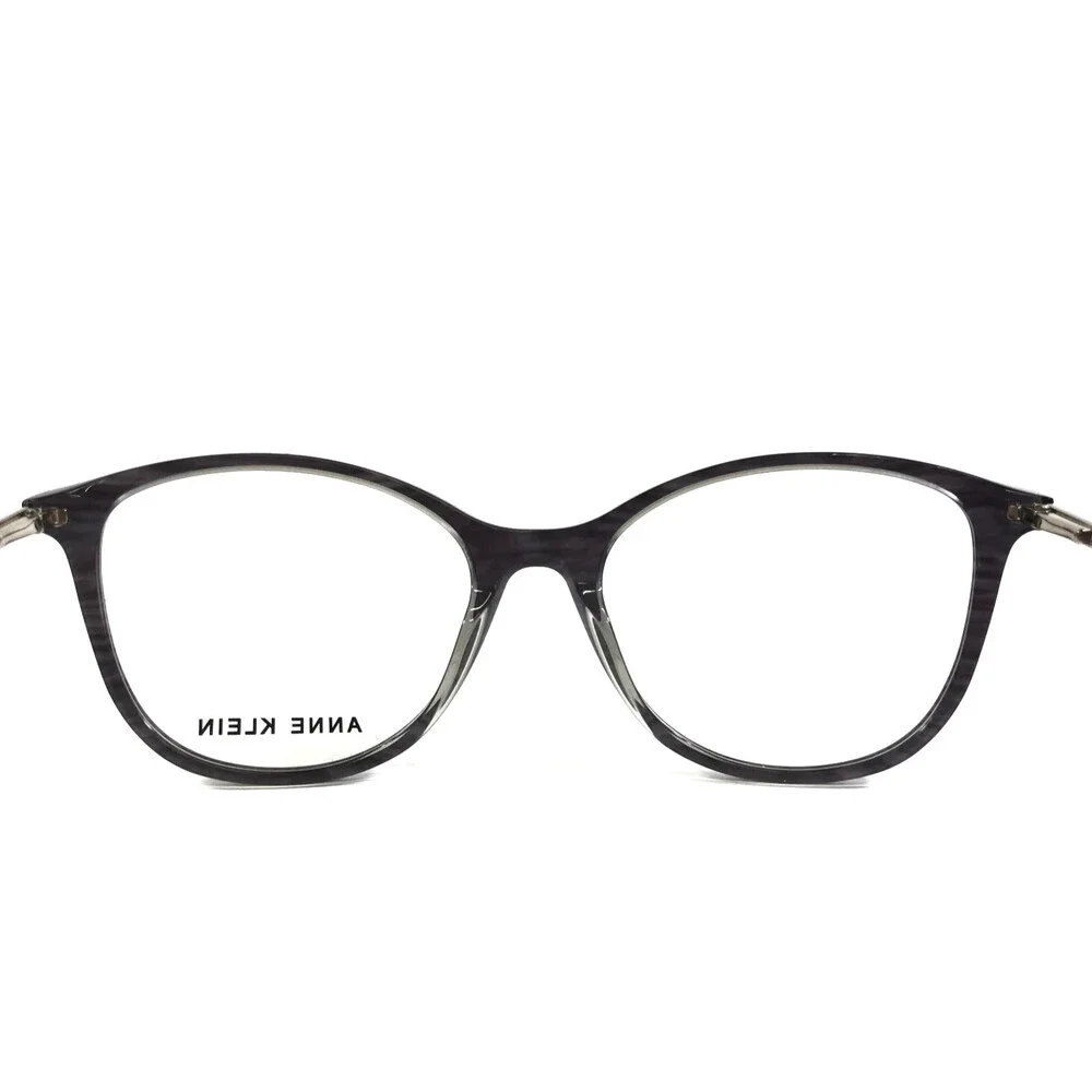 Anne Klein Eyeglasses Frames AK5072 001 SMOKE Silver Clear Full Rim 52-17-140